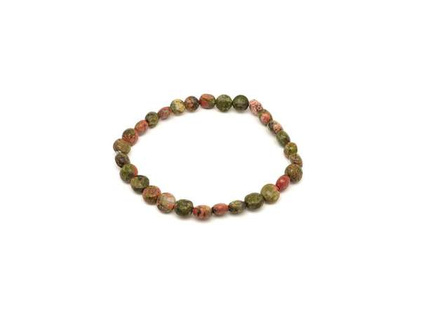 Unakit fazettált korong karkötő 6x4mm