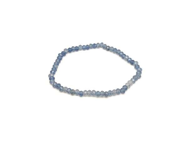 Achát fazettált korong karkötő indigókék 4×3 mm