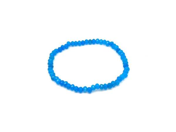 Achát fazettált korong karkötő királykék 4×3 mm