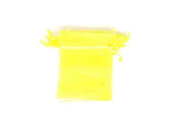 Organza ajándékszütyő citromsárga 10x12cm