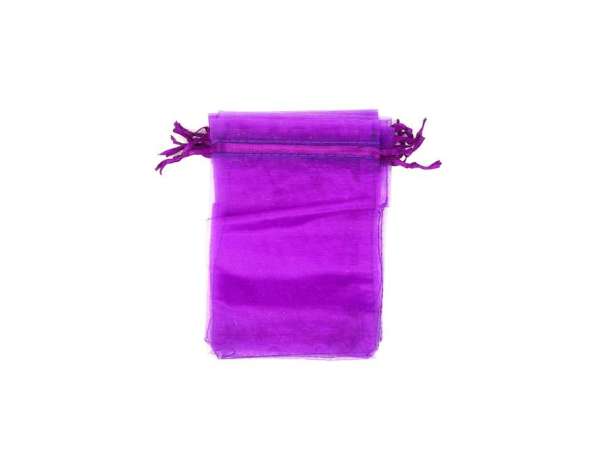 Organza ajándékszütyő lila 10x12cm