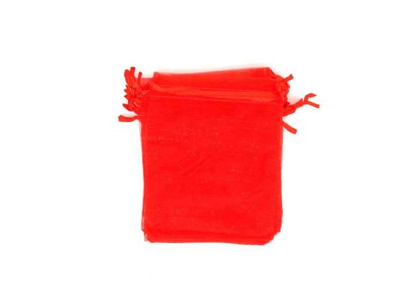 Organza ajándékszütyő piros 10x15cm