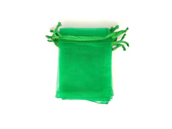 Organza ajándékszütyő sötétzöld 10x15cm