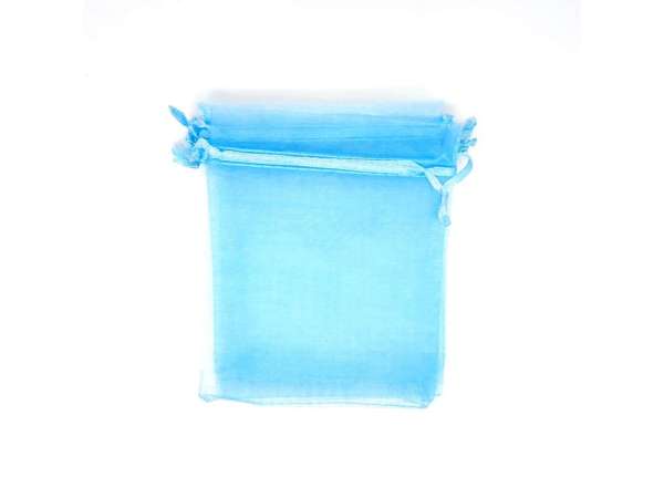 Organza ajándékszütyő világoskék 10x12cm