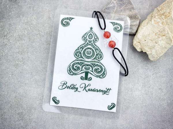 Boldog Karácsonyt karneol angyal karkötő