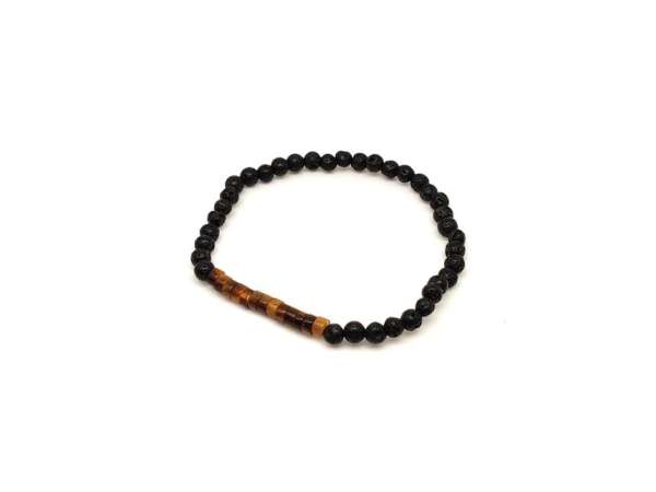 Bazalt tigrisszem golyó korong karkötő 4–5 mm