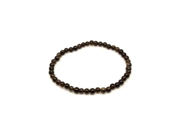 Arany obszidián golyó karkötő 4–5 mm