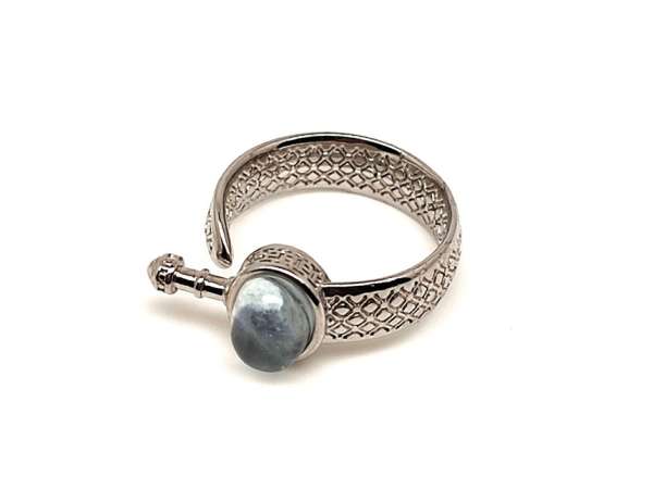 Harmonizáló labradorit ásvány gyűrű állítható 8x5mm