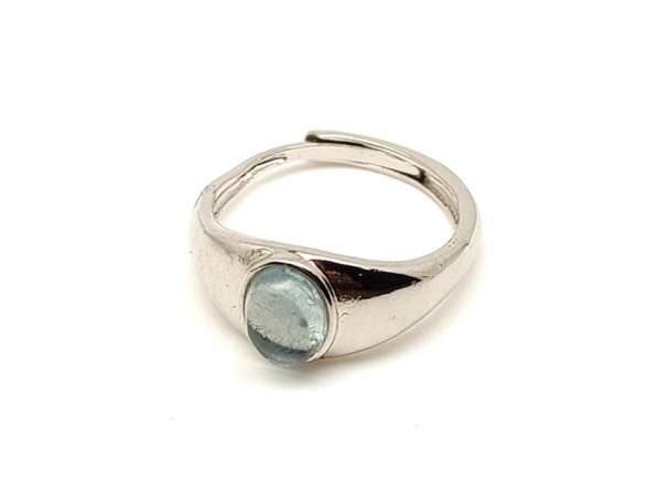 Nyugtató akvamarin ásvány gyűrű állítható 8x5mm