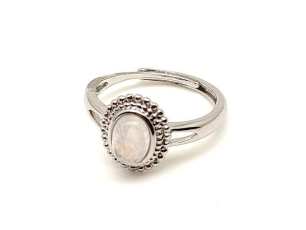 Intuíciót erősítő holdkő ásvány gyűrű állítható 8x5mm