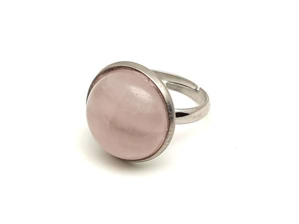 Harmonizáló rózsakvarc állítható gyűrű kerek 16mm