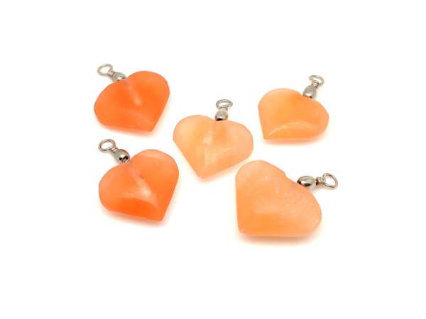 Érzelmi harmónia narancs szelenit szív medál 25mm