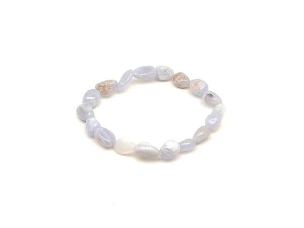 AB minőségű kalcedon pebble ásvány karkötő 6–10mm