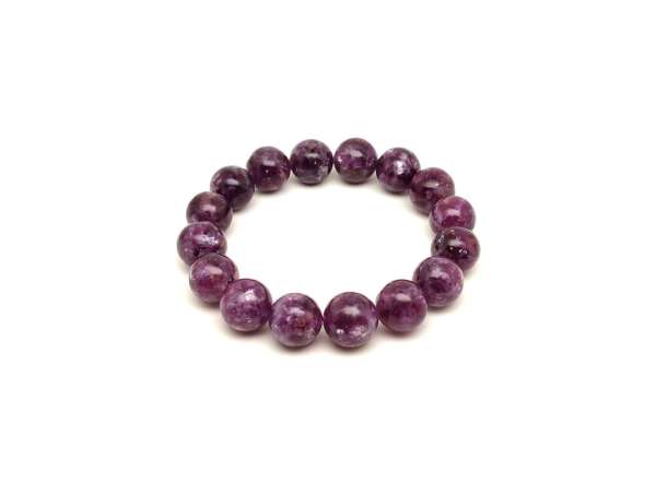 AA minőségű lepidolit golyós ásvány karkötő 12–13mm