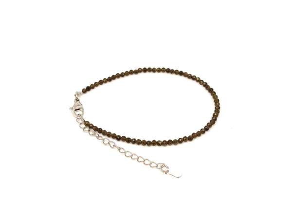 Fazettált arany obszidián golyós ásvány karkötő állítható kapoccsal 2–2,5mm