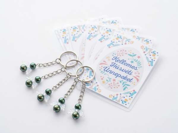 Tavaszi Szeretetcsomag – húsvéti hematit angyal kulcstartó 5db