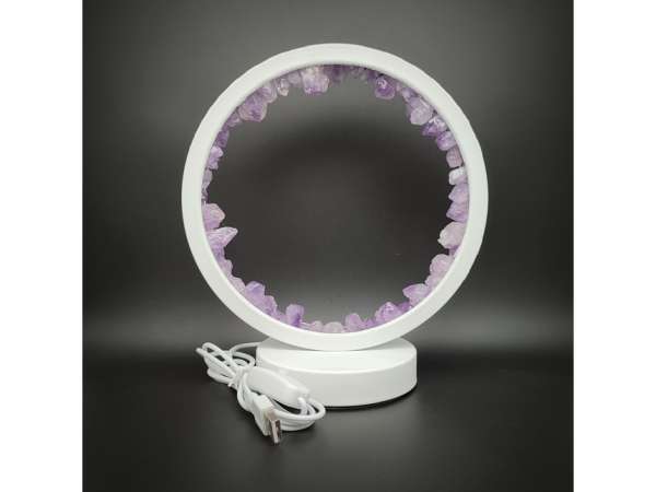 Ametiszt nyers kör ásvány hangulatlámpa 21×18 cm