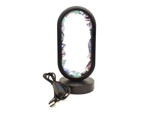 Fluorit nyers ovál ásvány hangulatlámpa 21×10 cm