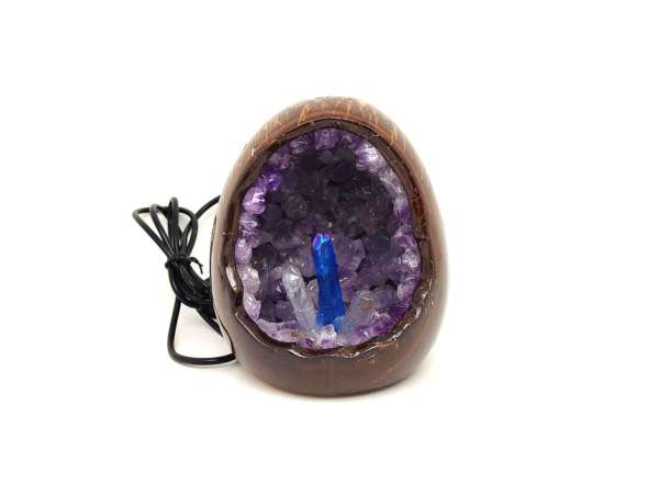 Ametiszt nyers ásvány hangulatlámpa 10 cm