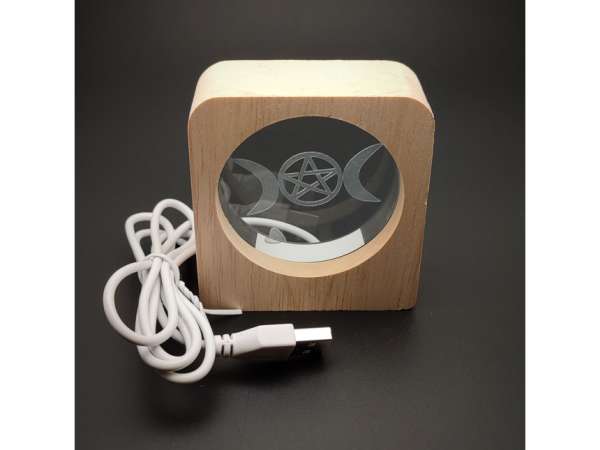 Gravírozott Istennő üveg fa hangulatlámpa 7×8 cm