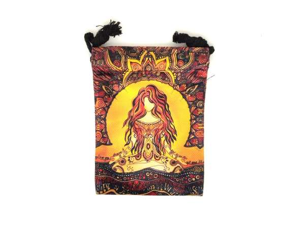 Arany istennő mintás szütyő – textil ajándéktasak 13x18 cm