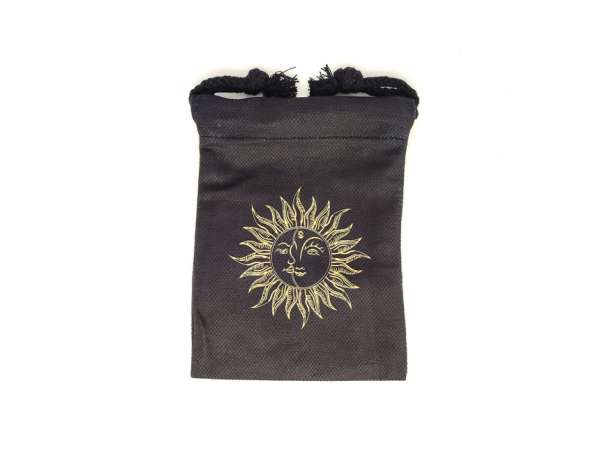 Arany nap mintás szütyő – textil ajándéktasak 13x18 cm