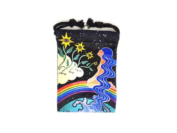 Holdas macska mintás szütyő – textil ajándéktasak 13x18 cm