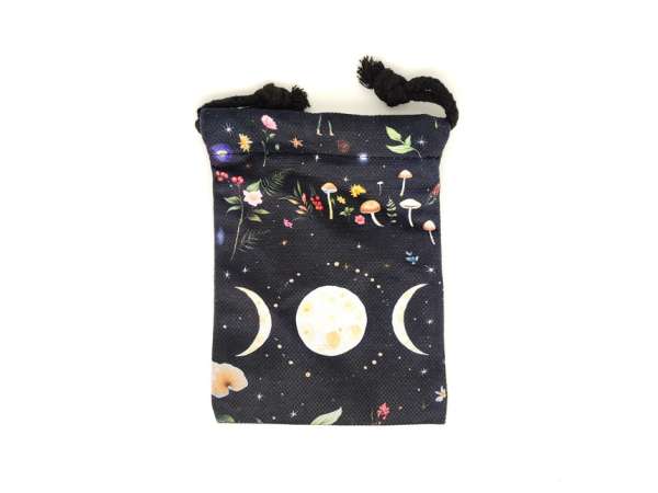 Kozmikus holdfázis mintás szütyő – textil ajándéktasak 13x18 cm