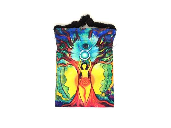 Csakra istennő mintás szütyő – textil ajándéktasak 13x18 cm