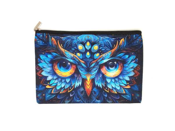 Bagoly mintás szütyő – textil ajándéktasak 21x15 cm