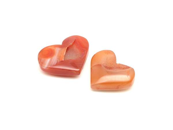 Karneol geódás ásványszív 5-6 cm „Tűzvirág