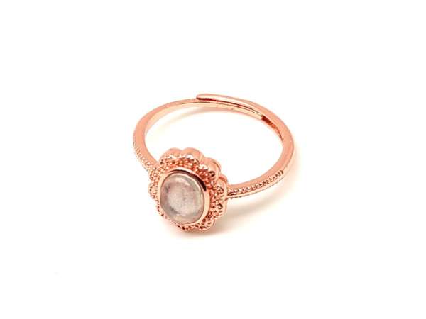 Labradorit gyűrű virág 11x10 mm, rozéarany, állítható „Éjféli Nap