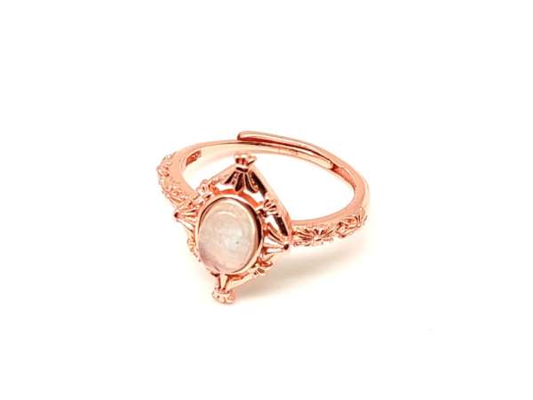 Labradorit gyűrű ovál 16x12 mm, rozéarany, állítható „Aurórakő