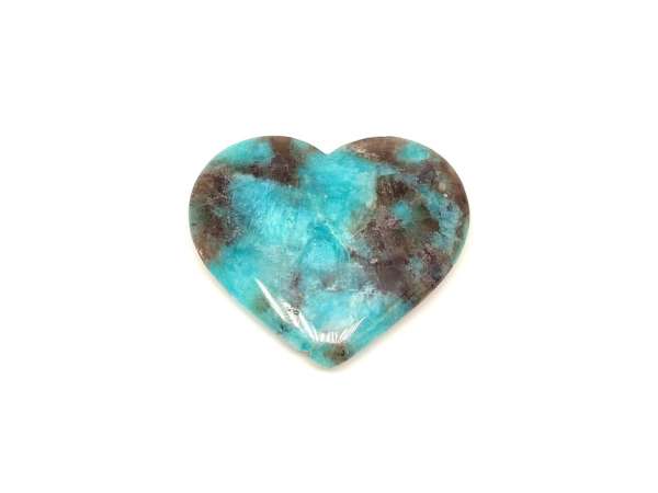 Amazonit lapos ásványszív 5 cm „Zöld Lagúna”