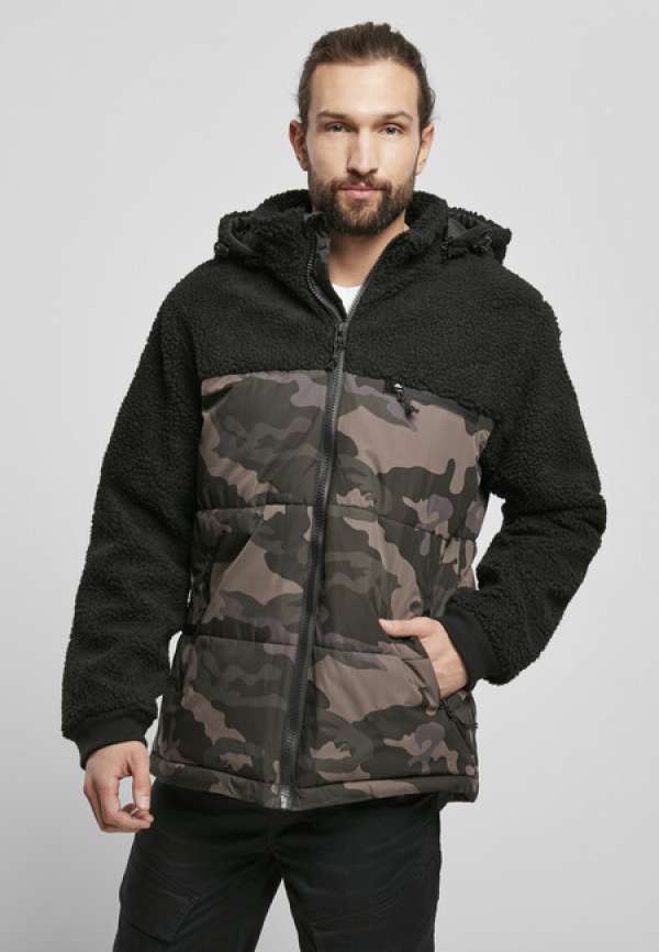 Brandit Jackson Teddyfleece Jacket black/darkcamo