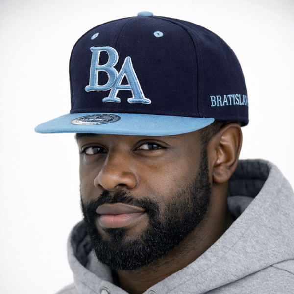 GangstaGroup BA Bratislava Logo Snapback Cap Navy Light Blue