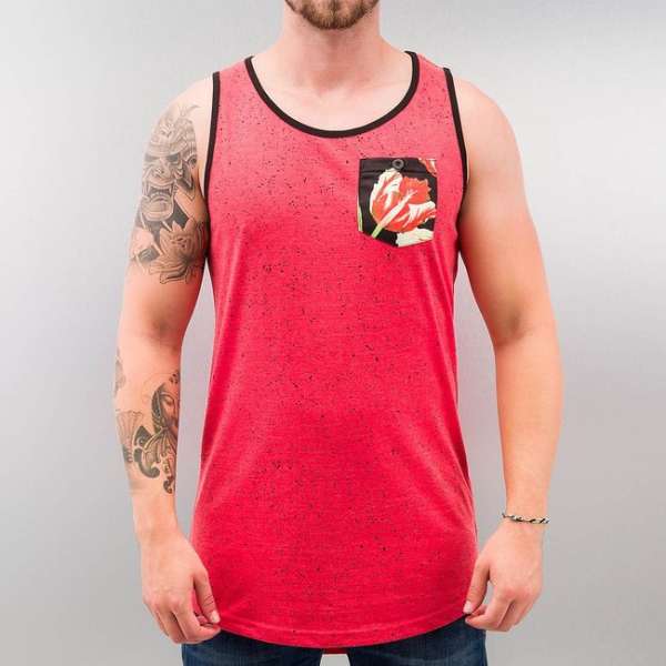 Just Rhyse Flower Tank Top Red Melange