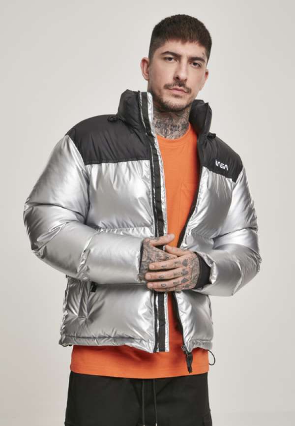 Mr. Tee NASA Two-Toned Puffer Jacket cool grey