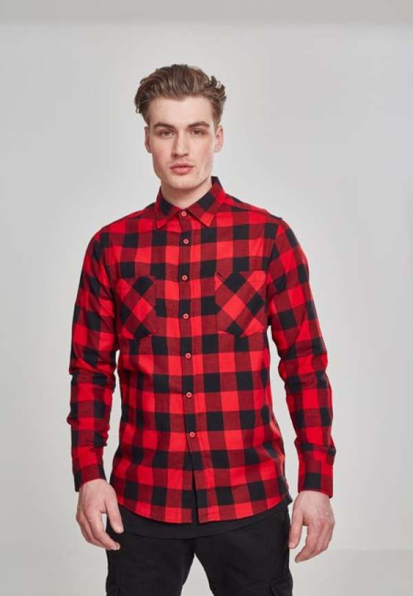 Urban Classics Checked Flanell Shirt blk/red