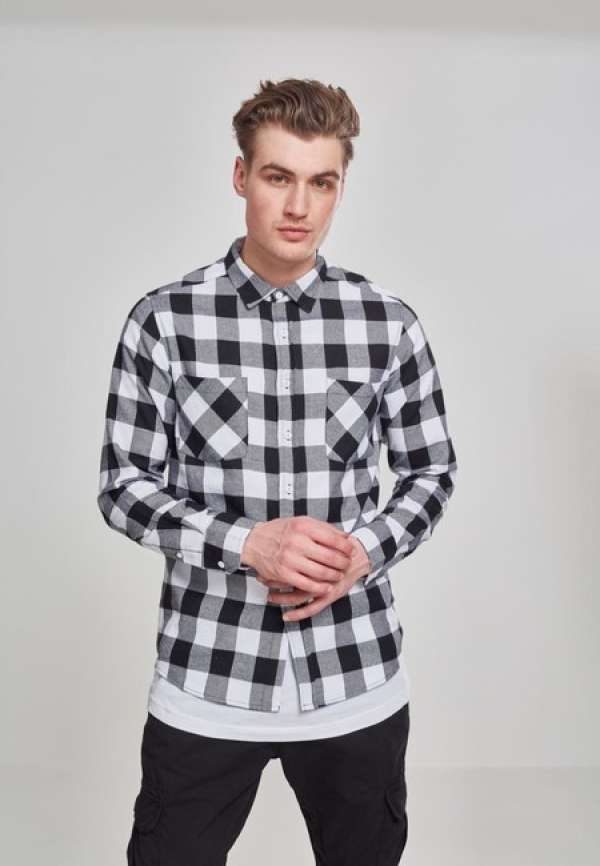 Urban Classics Checked Flanell Shirt blk/wht