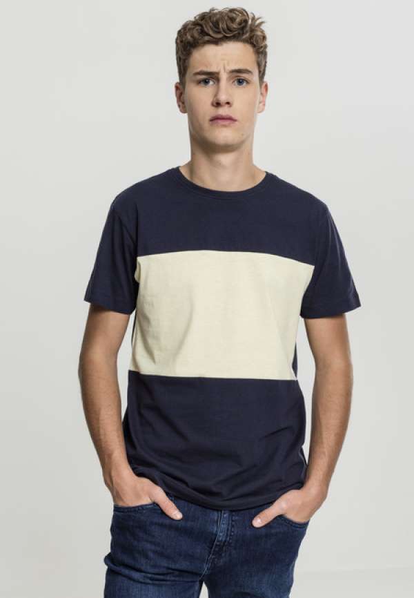 Urban Classics Contrast Panel Tee nvy/powderyellow
