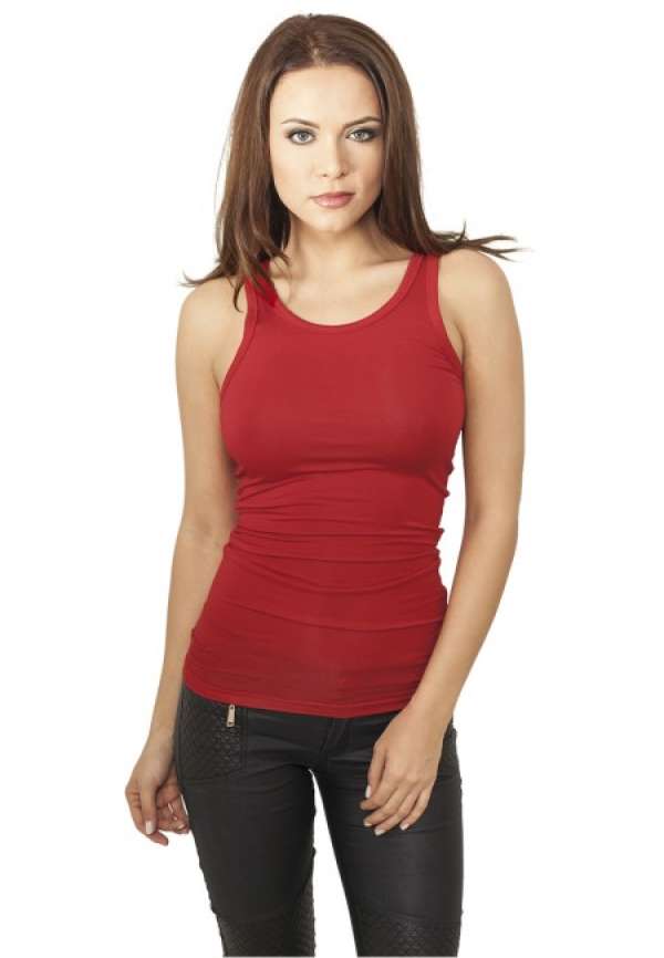 Urban Classics Ladies Fitted Viscon Racerback Tank red