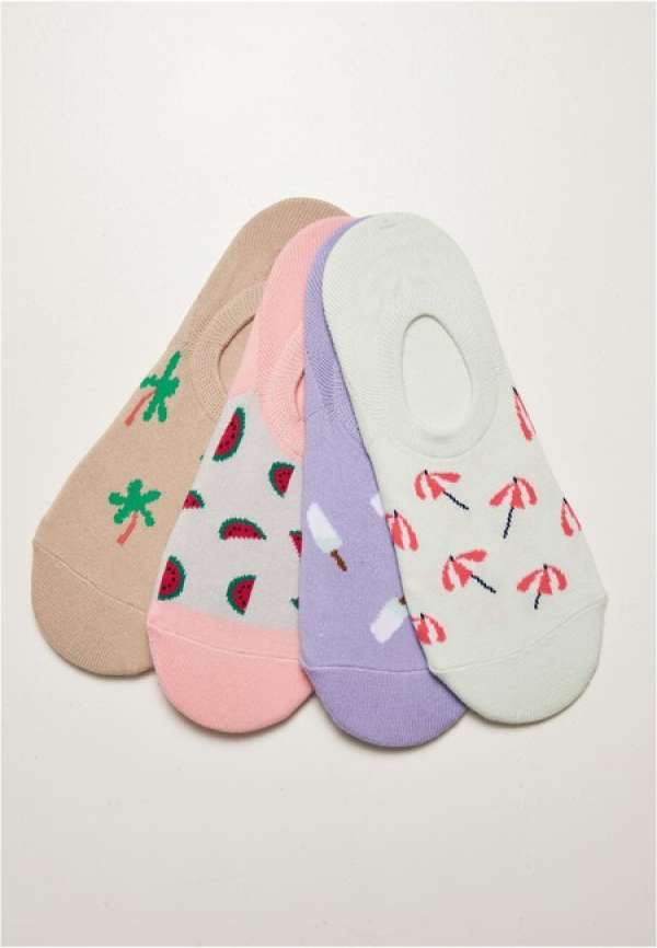 Urban Classics Recycled Yarn Invisible Summer Socks 4-Pack multicolor