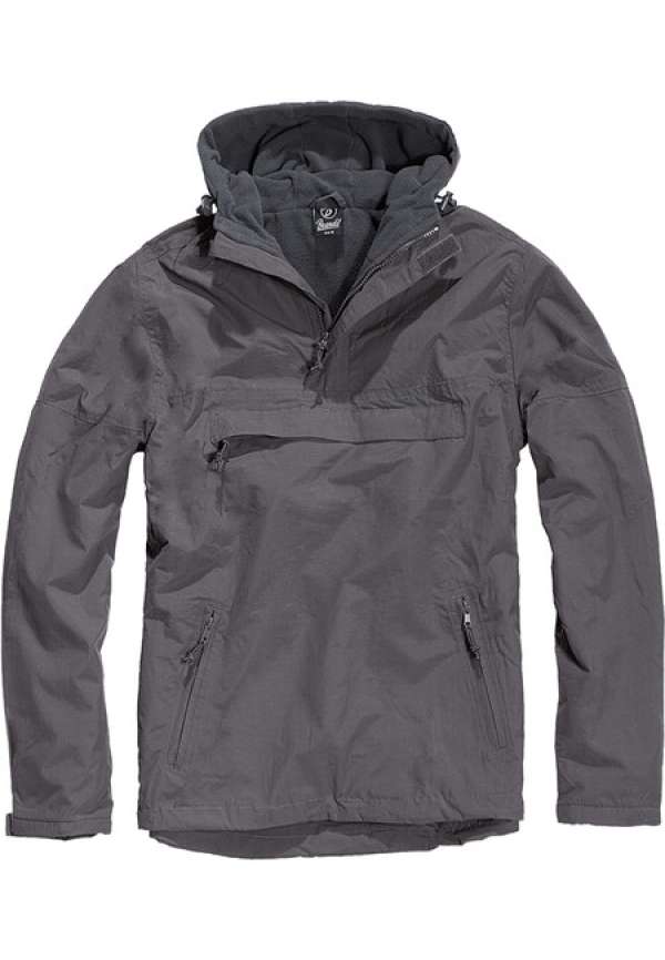 Brandit Fleece Pull Over Windbreaker charcoal