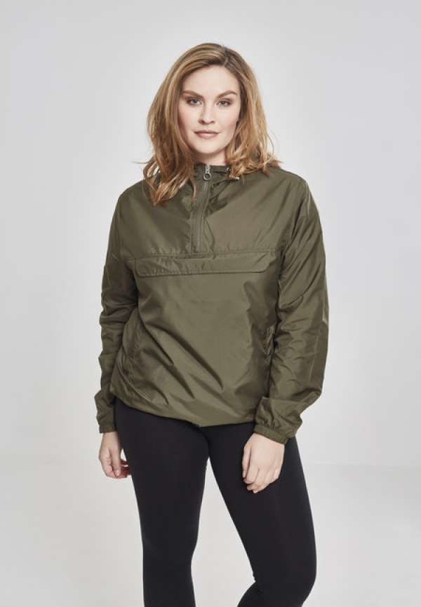 Urban Classics Ladies Basic Pull Over Jacket dark olive