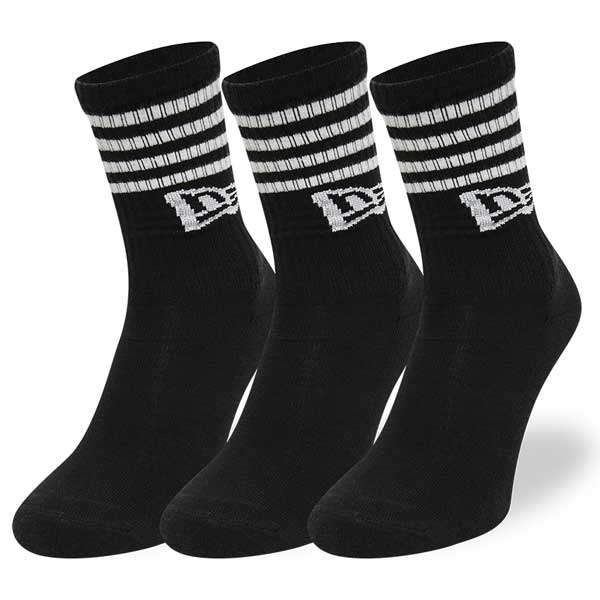 Zokni New Era Retro Stripe crew 3pack socks Black Unisex