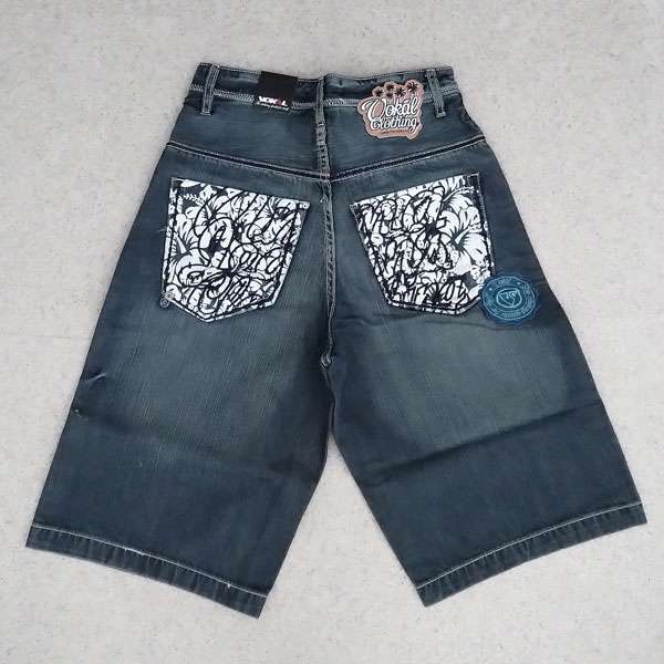 Vokal Flowers Denim Bermuda Dark Grey