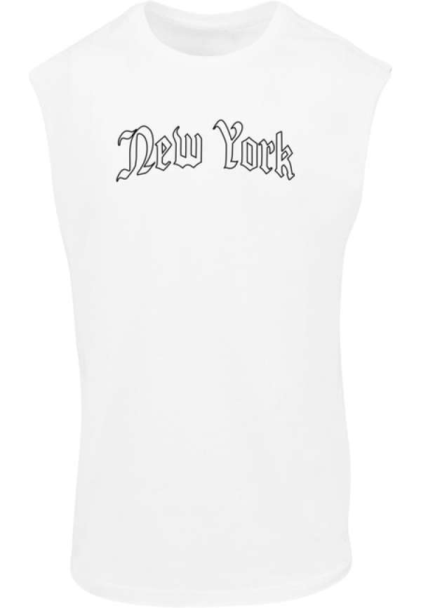 Mr. Tee New York Wording Sleeveless Tee white