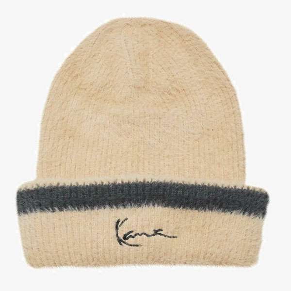 Téli sapka karl kani Signature Fluffy Beanie sand/black
