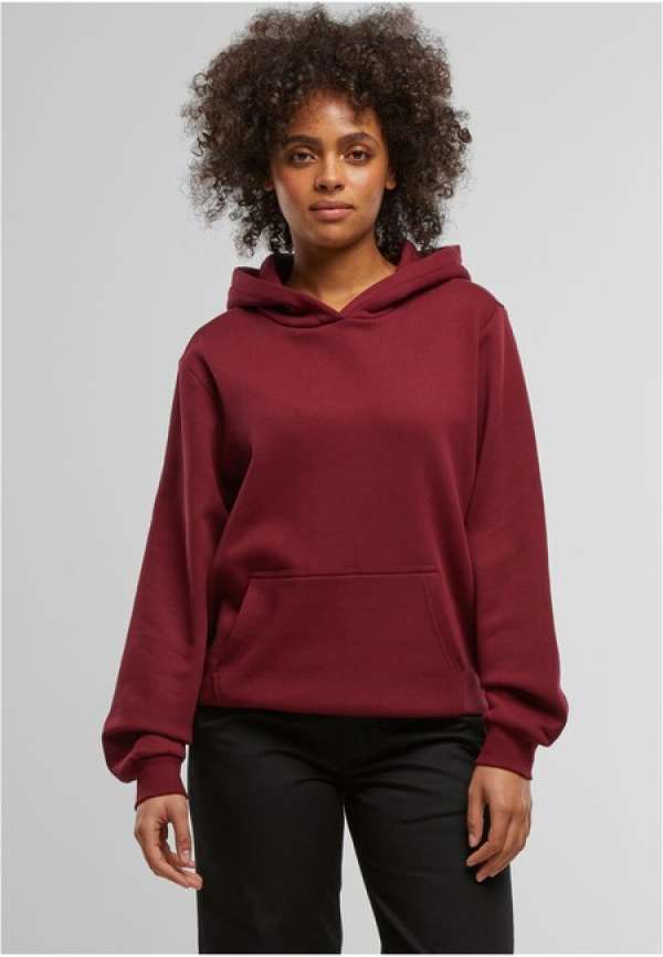 Urban Classics Ladies Organic Loose Brushed Fleece Hoody burgundy